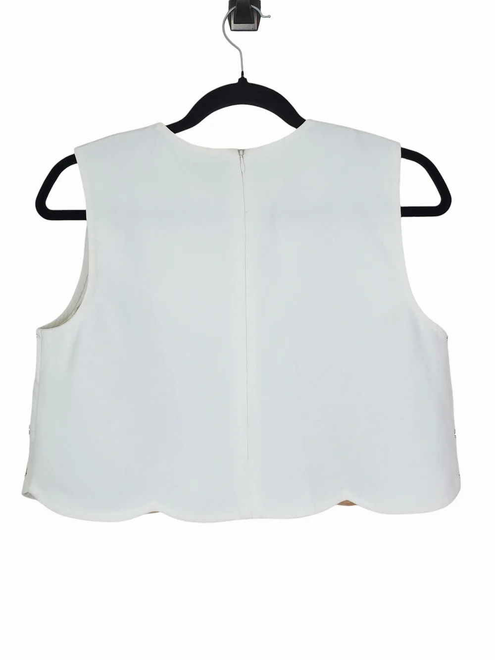 Alexis Tavy Top White Rhinestone Crystal Laser Cut Out Cropped NWT Size S - Picture 4 of 12